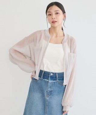 earth music&ecology シアーシャツブルゾン Gray Beige
