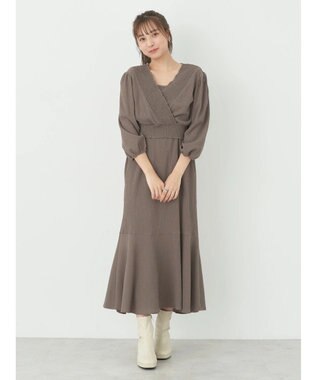 earth music&ecology ＳＥＴ２点カシュクールプルオーバー＋ワンピース Mocha