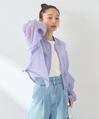 earth music&ecology シアーシャツブルゾン Lavender