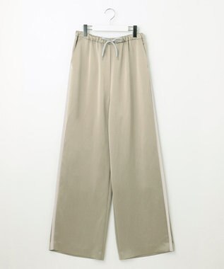 23区 S 【SLOW/一部店舗限定】ブライトサテン ライン パンツ グレージュ系