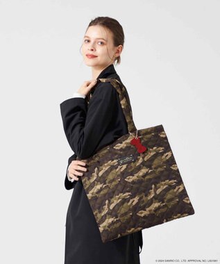 LA BAGAGERIE 【LA BAGAGERIE×HELLO KITTY】リボンチャーム付き　キルティングトート カーキ