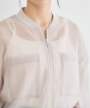 earth music&ecology シアーシャツブルゾン Gray Beige