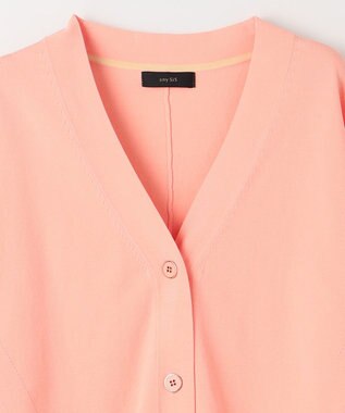 ANY SIS 【洗える】Ｖネック カーディガン サーモンピンク