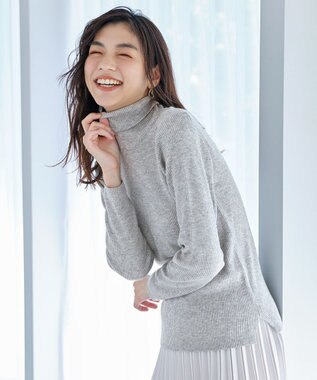 ANY ウールブレンドリブニット グレー