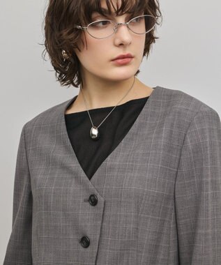 GRACE CONTINENTAL デザインフロントジャケット グレンチェック