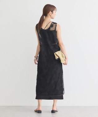 earth music&ecology コード刺繍ベスト Black