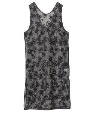 earth music&ecology コード刺繍ベスト Black