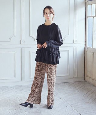 earth music&ecology アソートセルフカットパンツ Leopard