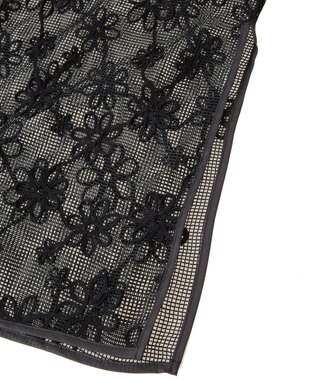 earth music&ecology コード刺繍ベスト Black