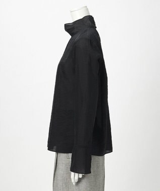 23区 【GOLD LABEL】オーガンジー タートルネック ブラウス ブラック系