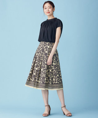 Rythme KUMIKYOKU】サンフラワープリントトロ フレアスカート / 組曲  