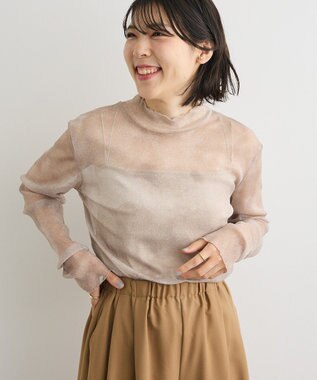 Green Parks シアー柄プルオーバー Beige