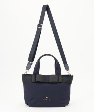 TOCCA 【大人百花掲載】【撥水】RIBBON BRICK TOTE M トートバッグ M ネイビー系