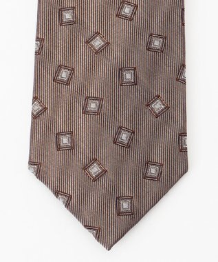 J.PRESS MEN スパンシルクスクエア小紋 ネクタイ ダークブラウン系8