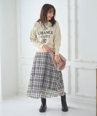 Feroux 【古畑星夏さん着用】レタードニット プルオーバー ベージュ系