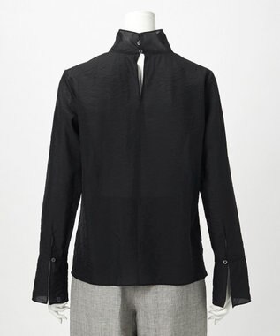 23区 【GOLD LABEL】オーガンジー タートルネック ブラウス ブラック系