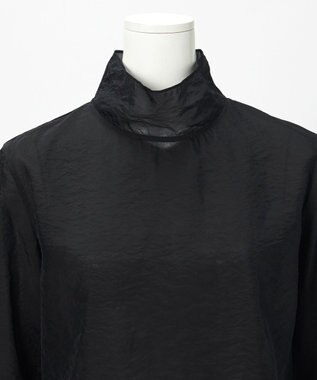 23区 【GOLD LABEL】オーガンジー タートルネック ブラウス ブラック系