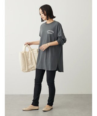 Green Parks ワンポイントカレッジロゴ裾ラウンドチュニック Dark Gray