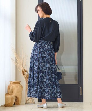 自由区 【洗える】エアーフロストタンブラー ブラウス ネイビー系