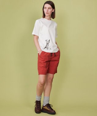 JOSEPH ABBOUD MOUNTAIN 【日本製・アーティストコラボレーション】プレーティング天竺Tシャツ ホワイト系ネコ