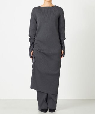 NAVE 【ReNAVE・洗える】スポンディッシュワイドリブワンピース グレー系