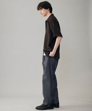 UNFILO MENS リネンライク シャツ ブラウン