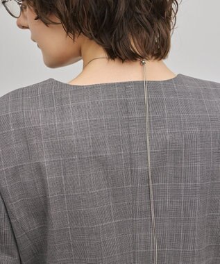 GRACE CONTINENTAL デザインフロントジャケット グレンチェック