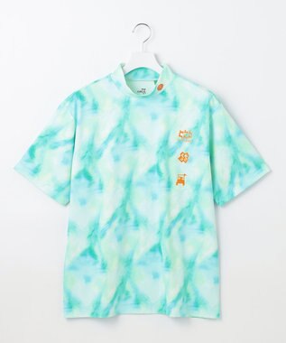 PW CIRCULUS 【吸水速乾 / UV遮蔽率99.5%  UVカット / ストレッチ】【MEN】タイダイ柄モックネックT ゴルフ ブルー系5