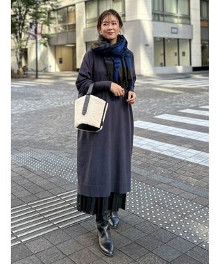 Green Parks オーバーサイズニットワンピース Charcoal Gray