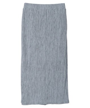 Green Parks メランジプリーツＩラインスカート Sax