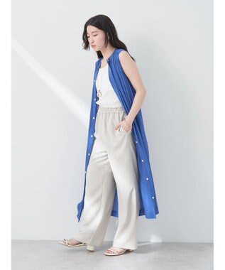 earth music&ecology ノースリーブギャザーワンピース Blue