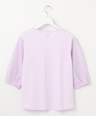 J.PRESS LADIES L 【WEB限定カラーあり】スムースジャージー 刺繍スリーブ カットソー ラベンダー系