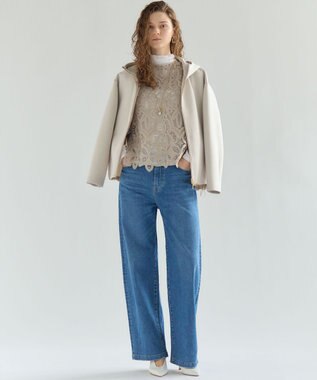 23区 S 【滝沢眞規子さん着用/VERY掲載/洗える】23区DENIM ストレッチ ワイドパンツ スカイブルー系