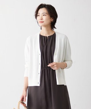 J.PRESS LADIES S 【洗える】リノナチュール Vネック カーディガン