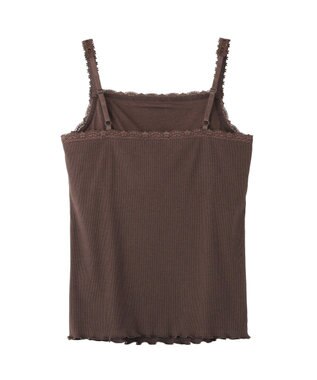 earth music&ecology カップ付レースキャミソール Brown
