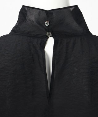 23区 【GOLD LABEL】オーガンジー タートルネック ブラウス ブラック系