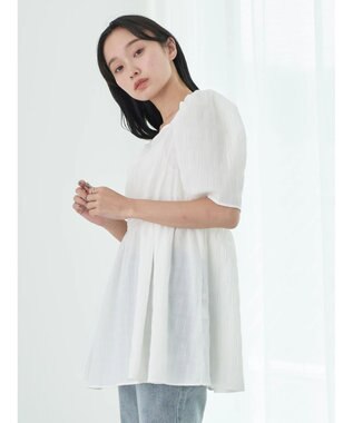 earth music&ecology スクエアネックチュニック Off White