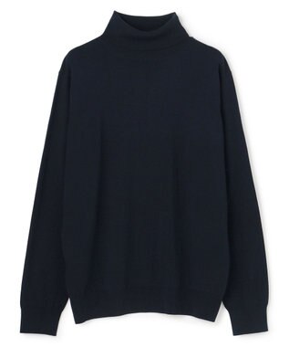 UNFILO MENS 【男女兼用】ソフトサーモ アンチピリングニット タートルネック ネイビー