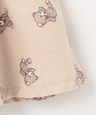 ANY KIDS チェック柄/アニマル柄スカパン ベージュ系クマ