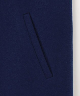 ANY ファイバーウール ノーカラーコート ブルー