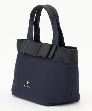 TOCCA 【大人百花掲載】【撥水】RIBBON BRICK TOTE M トートバッグ M ネイビー系