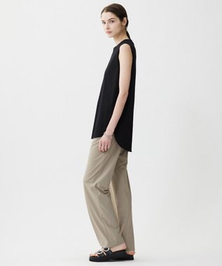 ICB L 【接触冷感・洗える】コンパクトスムース ノースリーブ Tシャツ ブラック系