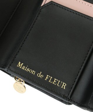 Maison de FLEUR ベルトリボンミニウォレット Black