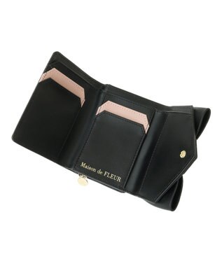 Maison de FLEUR ベルトリボンミニウォレット Black