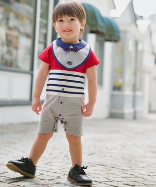 J.PRESS KIDS 【BOX付き】【70㎝】ロンパース&蝶ネクタイスタイ セット レッド系1