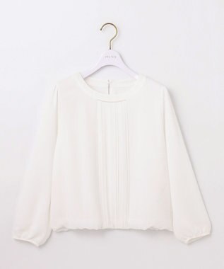 ANY SIS 【洗える】フロントプリーツシフォン ブラウス オフ
