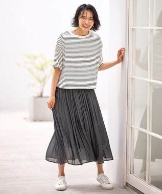 ANY L フライスワイドTシャツ ボーダー