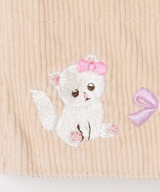 ANY KIDS ネコ刺繍 コーデュロイ ショートパンツ ベージュ
