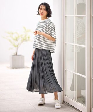 ANY L フライスワイドTシャツ ボーダー