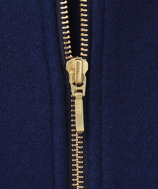 ANY ファイバーウール ノーカラーコート ブルー